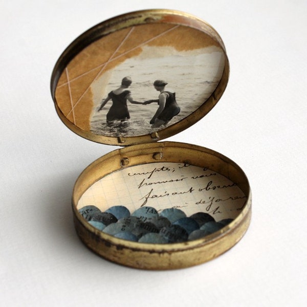 Swimmers - Mixed Media Art Assemblage Box