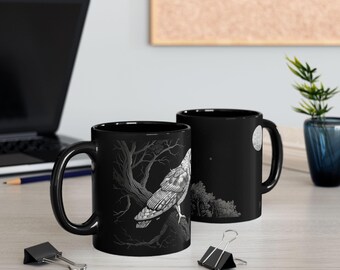 Mystical Barn Owl Ceramic Coffee Mug - Gift for Nature Lovers