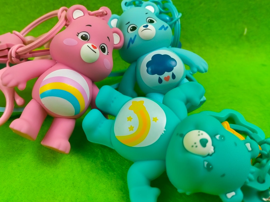 6 Color Care Bears Keychain Care Bears 3D Keychain Rainbow Bears Bear ...