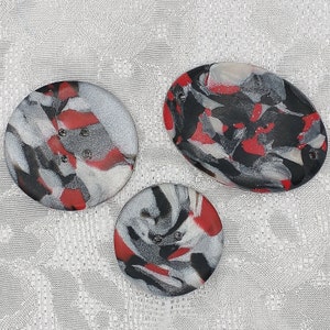 1 1/2 inch button, 1 1/4 inch, Oval 2 inch button, Large handmade buttons, Round artisan button B66, Curved button