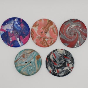 Large handmade buttons, 1 1/2 inch Round artisan buttons B94