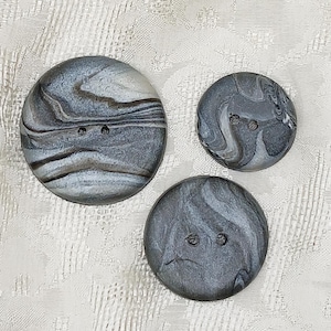 1 1/2 inch button, 1 1/4 inch, 1 inch button, Large handmade buttons, Round artisan buttons B54, Marbled