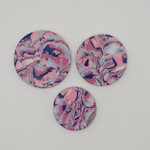 Large handmade buttons, Round artisan 1 3/4 inch buttons, 1 1/2 inch, 1 1/4 inch button, Veneer B90