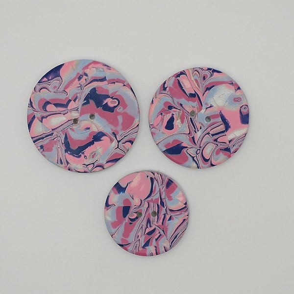 Large handmade buttons, Round artisan 1 3/4 inch buttons, 1 1/2 inch, 1 1/4 inch button, Veneer