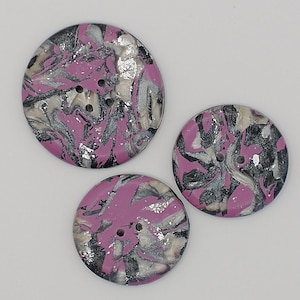 1 5/8 inch button, 1 1/4 inch, Large handmade buttons B65, Round artisan buttons, Veneer