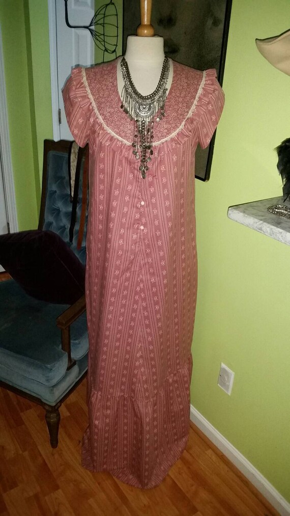 Boho Hippy Chic Vintage Maxi Hawaii Dress