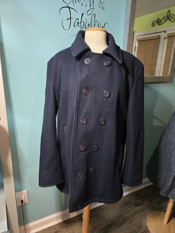 Classic Authentic Double-Breasted Wool Military P… - image 1