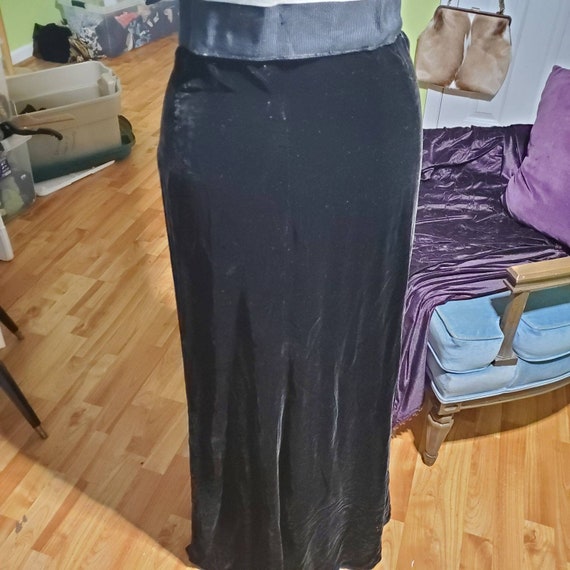 1930s to 1940's Silk Velvet Maxi Skirt