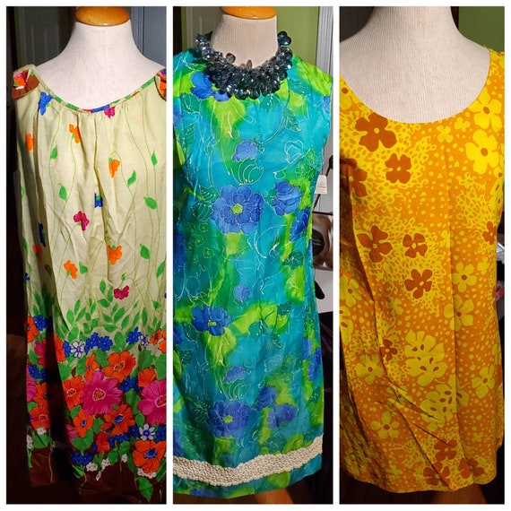 3 Beautiful Vintage Hawaii Dress Lot