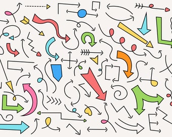 Unique Curved Hand-Drawn Arrow Collection
