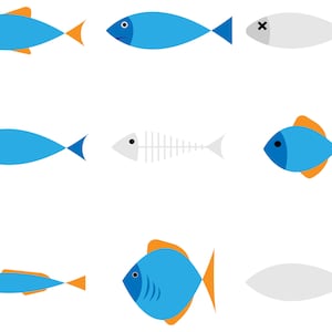 Fish Doodle Set - Digital Download