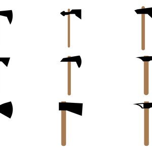 Hand-Drawn Tomahawk Icon Set - Digital Download