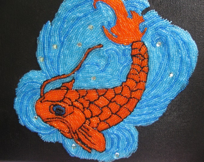 Wall Art Bead Embroidered Painting Etsy