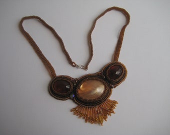 Necklace, Bead Embroidered