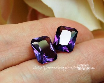 LAST ONE Alexandrite 10x8mm Lab Created, 1 Piece, Color Change Faceted Octagon Gemstone, June Birthstone, Bead Embroidery Component