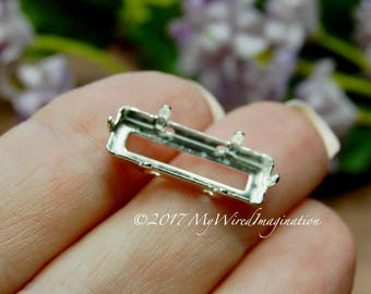 21x7mm Princess Cut Crystal Setting: Silver/Bronze Plated Prong, Nickel Free