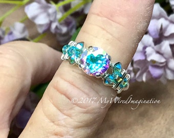 Mercury Mystic Topaz Handmade Ring, NEW Variations Available, April Birthstone, Unique Engagement