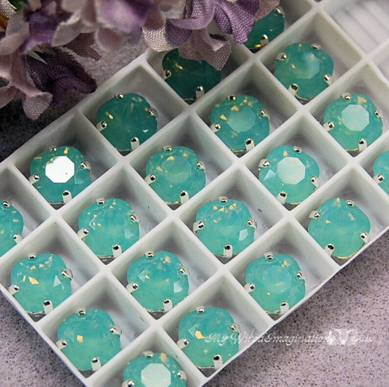 Pacific Opal Sew On, Swarovski Crystal, 1 Piece 8mm Fancy 4470 C Pacific Opal Sew On, Swarovski Crystal, 1 Piece 8mm Fancy 4470 C