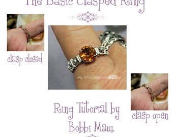 Wire Wrap a Ring With a Clasp, Learn How to Wire Wrap, Basic Clasp Ring Pattern, Wire Wrap Instructions, DIY Clasp Ring, Wire Wrap