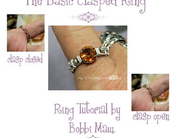 Basic Ring With a Clasp Learn How to Wire Wrap, Clasp Ring Pattern, Wire Wrap Instructions, DIY Clasp Ring, Wire Wrap