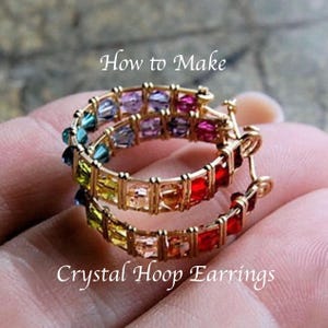 Kristall Hoop Ohrringe Tutorial: Wire Wrap Pattern Schritt-für-Schritt PDF Anleitung Pattern Download