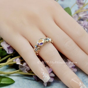 Mercury Mystic Topaz Handmade Ring, Opalescent Mystic Topaz Ring, in 14K Gold or Sterling Silver image 3