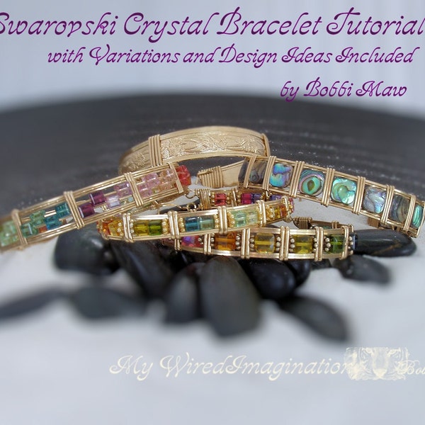 Tutoriel de bracelet en cristal Tutoriel de bijoux Wire Wrap, Tutoriel de bracelet intermédiaire avec variations, Comment envelopper un bracelet en fil