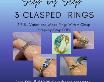 How to Wire Wrap Crystal Rings with a Clasp: 3 FULL Variations Step-by-Step (PDF Pattern)