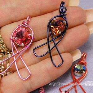 Wired Awareness Ribbons Wire Wrap Jewelry Tutorial, Learn How to Wire Wrap Jewelry, Wire Wrap Awareness, Instruction