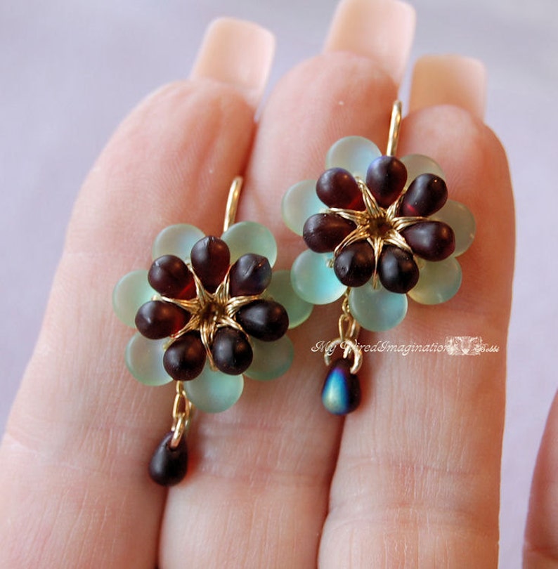 Wire Wrap Jewelry Flower Earring Tutorial Freesia Earrings How to Make Earrings Earring Instructions Fanciful Flowers