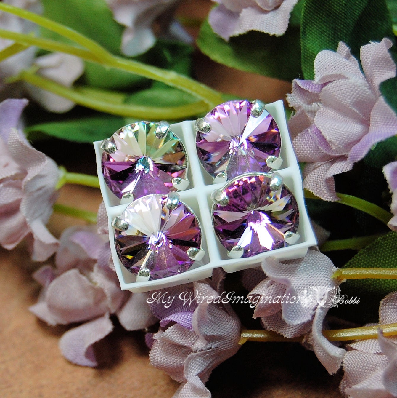 10mm Vitrail Light Rivoli Swarovski Crystal 1122 With Prong