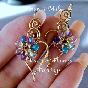 Heart Earrings Tutorial Charming Hearts 2 Earrings, DIY Earrings, Digital Instructions, How to Make Earrings, Wire Wrap
