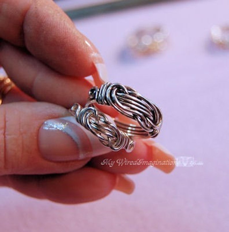 Knot Ring Wire Wrapping Tutorial All Wire Ring Ladies or Mens Knot Ring, Unisex Ring Design, Wedding Rings, Wire Wrap Wedding Bands image 5