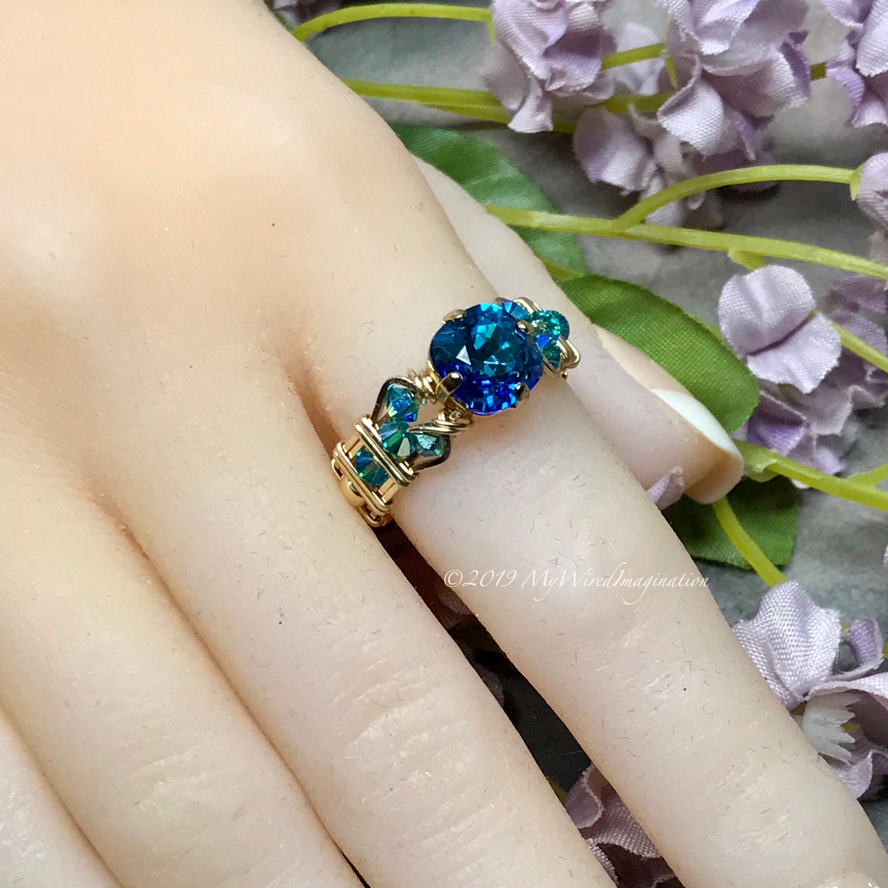 SWAROVSKI　Nirvana　Blue　Ring Swarovski Crystal Nirvana Ring 5474371 size 52, blue