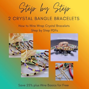 Como fazer 2 pulseiras de cristal, tutoriais de wire wrap: instruções passo a passo