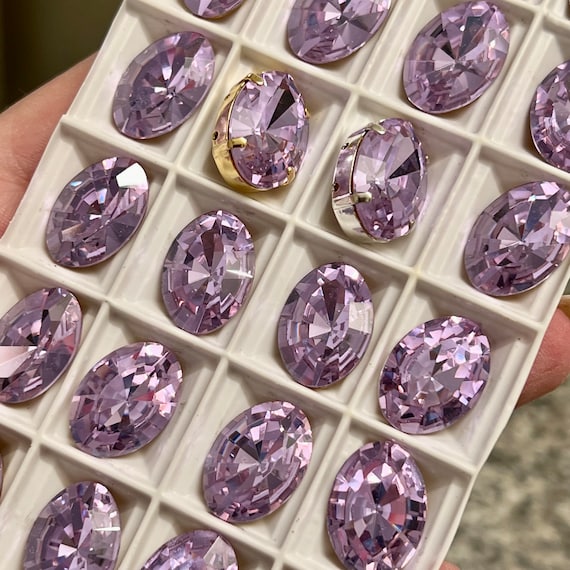 Rare Vintage Swarovski Alexandrite 18x13mm Oval Crystal Art 4106, Color Change Rhinestone, Optional Setting