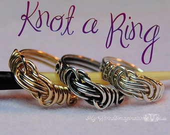 Knot Ring Wire Wrapping Tutorial All Wire Ring Ladies or Mens Knot Ring, Unisex Ring Design, Wedding Rings, Wire Wrap Wedding Bands