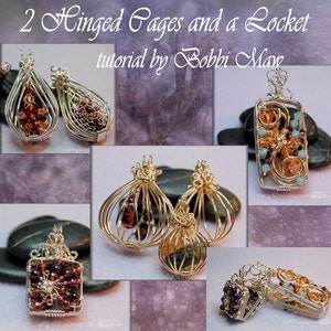 Tutorial For Wire Wrap Pendants 2 Hinged Cages and a Locket, Instant Download PDF File Instructions, Step by Step Learning image 2