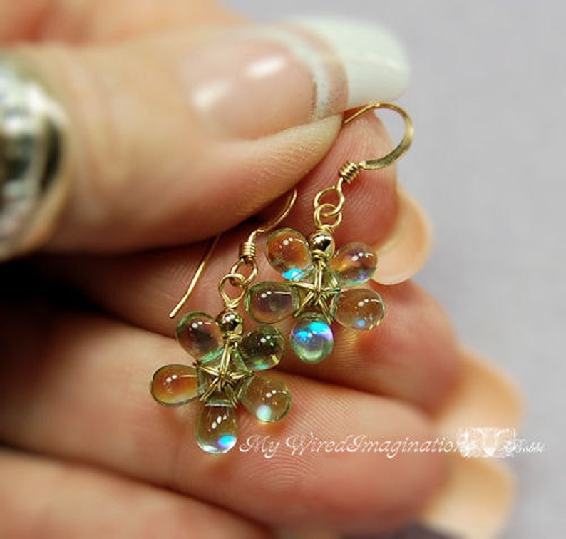 Wire Wrap Jewelry Flower Earring Tutorial Freesia Earrings How to Make Earrings Earring Instructions Fanciful Flowers