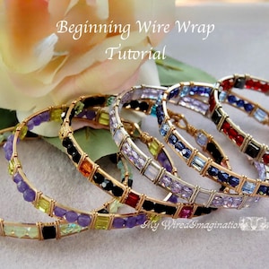 Beginner Bracelet Tutorial, Learn Wire Wrapping, Learn to Make Wire Bracelets, Beginner Bangle Bracelet Tutorial, How To PDF Instructions