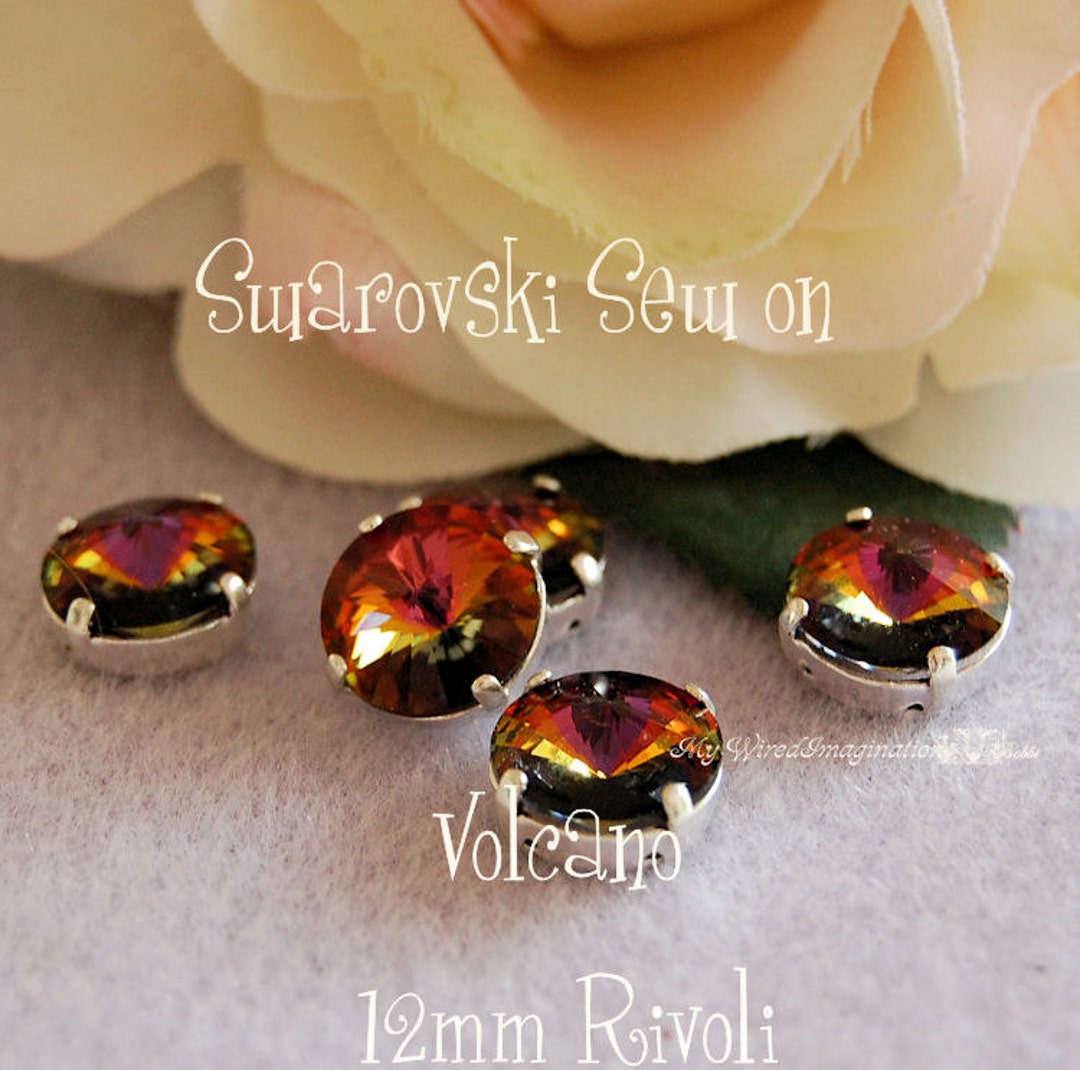 Volcano Swarovski Crystal, 12mm Rivoli 1122 With Setting, Crystal ...