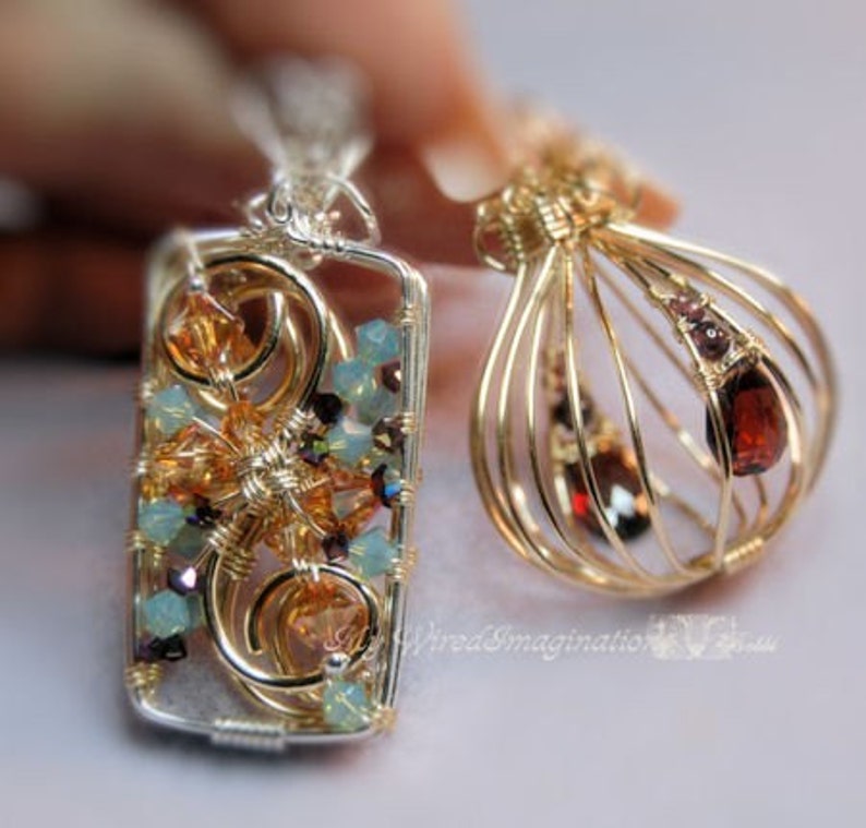 Tutorial For Wire Wrap Pendants 2 Hinged Cages and a Locket, Instant Download PDF File Instructions, Step by Step Learning image 3