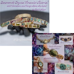 How To Wire Wrap Bracelets 2 Bracelet Tutorials Discount, Swarovski Crystal and Ornate Focal/Clasp, 20% Discount, Instant Download PDF image 1