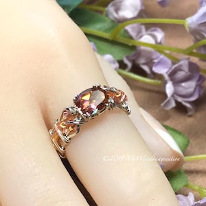 Anastasia Mystic Topaz Handmade Ring, Orange Bronze Mystic, in 14K Gold/GF or SS