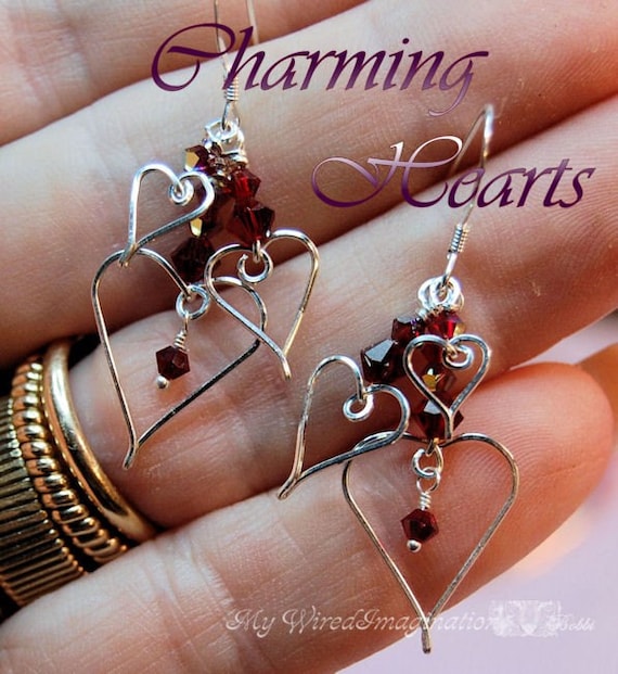 Handmade Heart Shape Earrings - Wire Wrapped Jewelry – JiangNanHandMade