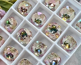 Pale Purple Haze, 8mm Swarovski Crystal, 2 Pcs art 4470 Crystal with Setting, Chaton Rhinestone