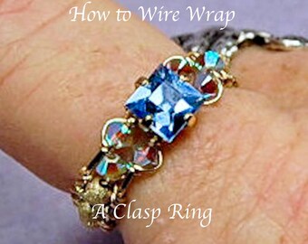 Snygg kristallring med spänne, handledning för trådlindning, PDF-nedladdning, steg för steg