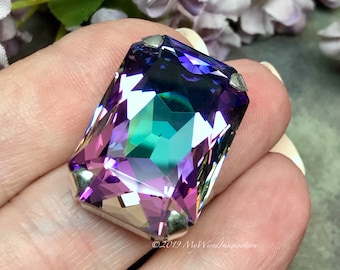 Vitrail Light Swarovski Crystal Rhinestone, 1 Pc 27x18.5mm Art 4627, With Setting, Bead Embroidery