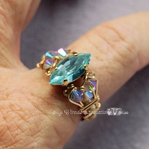 Alexandrite Color Change Crystal Vintage Swarovski, 15x7mm Navette, Art 4200 with Setting, June Birthstone, Bead Embroidery Component image 5