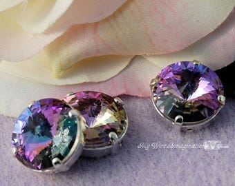 Vitrail Light 14mm Swarovski Crystal  Rhinestone 1122 With Setting, Jewelry Beading Crafts